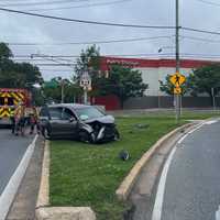 <p>The scene of the crash involving a school bus in Silver Spring.</p>