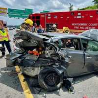 <p>One person was trapped and needed to be extricated in the I-270 crash.</p>