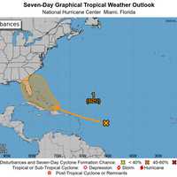 <p>A tropical depression could form late this week while the system is near the Greater Antilles or the Bahamas. 
  
</p>