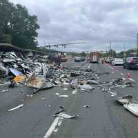 <p>Some lanes were closed in Fairfax County due to the overturned tractor-trailer.</p>