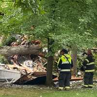 Tree Destroys House In Wyckoff