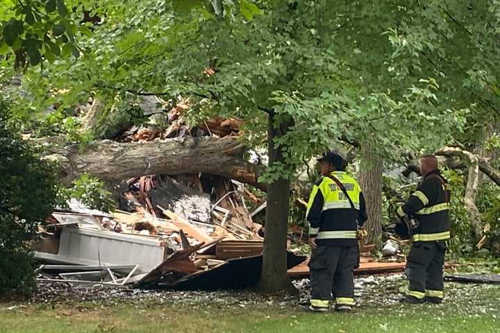 Tree Destroys House In Wyckoff