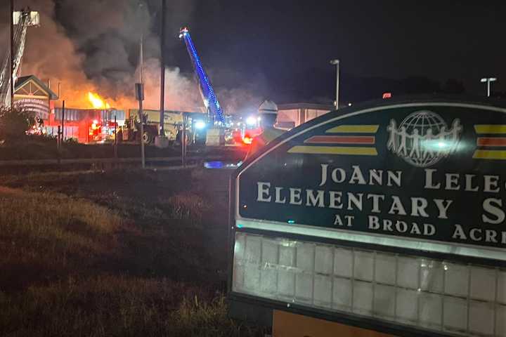 Two-Alarm Fire Tears Through Vacant Maryland Elementary School Under Construction