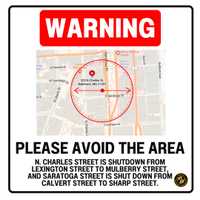 <p>The street closures in Baltimore</p>