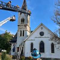 <p>The fire at&nbsp;503 Reisterstown Road in Baltimore County.</p>