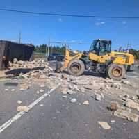 <p>The scene of the overturned vehicle in Montgomery County.</p>