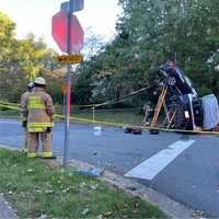 Curious Crash Leaves One Vehicle Upright, Second On Side At Fairfax County Intersection