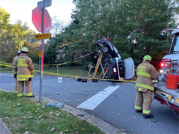 The scene of the crash in Fairfax County.