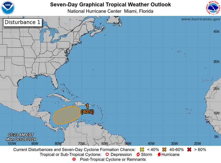 A look at the broad area of low pressure likely to develop over the southwest Caribbean Sea and then track north.
  
