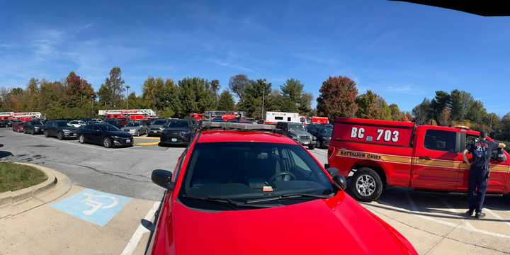 Montgomery County Fire and Rescue personnel at the school.