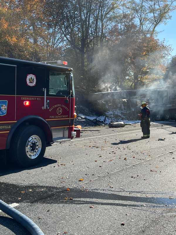 Pick-Up Truck Driver, Crane Operator Killed In Fiery I-83 Crash: Maryland State Police