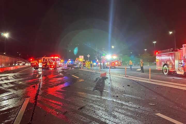 The scene of the crash in Fairfax County.