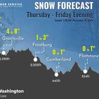 <p>The snow forecast in the DMV for this weekend.</p>