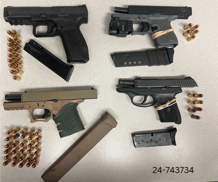 The recovered weapons in Anne Arundel County.