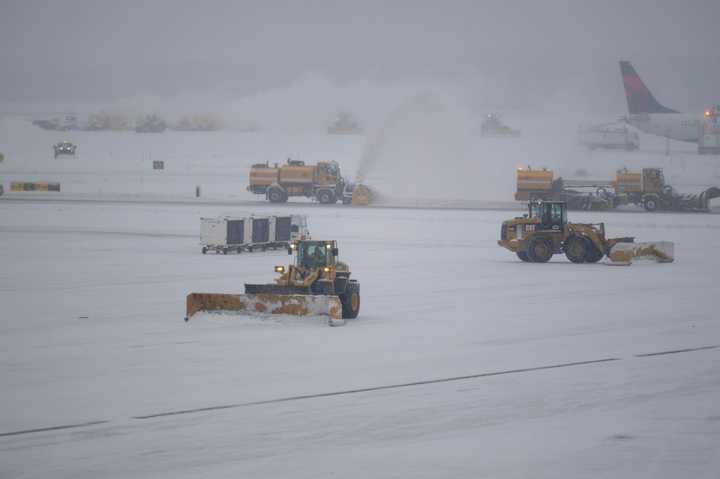 Snow being cleared at BWI Airport.