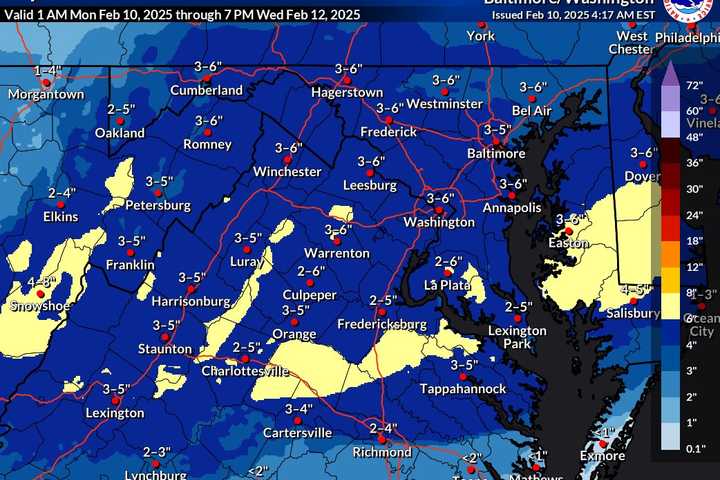 6 Inches Of Snow, Coating Of Ice Could Hammer Virginia, Forecasters Say