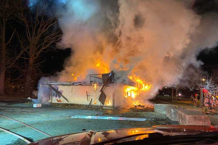 Blaze Destroys Abandoned Calverton Liquor Store Possibly Used By Squatters: Officials