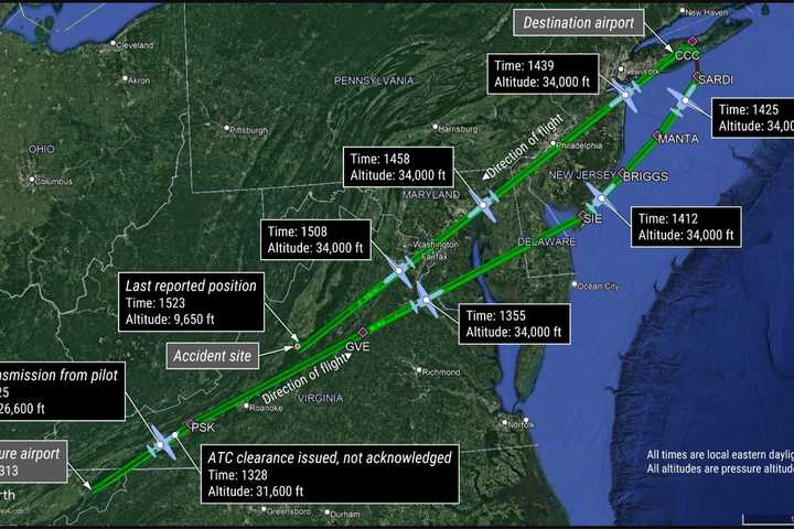 Feds: Oxygen Loss, Skipped Repairs Contributed to Virginia Jet Crash That Killed Four