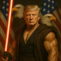 Trump Goes Full Sith With Red Lightsaber In White House’s May The 4th AI Post