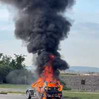 Towering Smoke Cloud Seen For Miles After Car Fire Erupts Near DCA In Arlington (VIDEO)