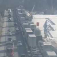 <p>The backup of traffic on Interstate 83 in Harrisburg.</p>