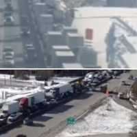 <p>The scene of the delays on I-83 in Harrisburg.</p>