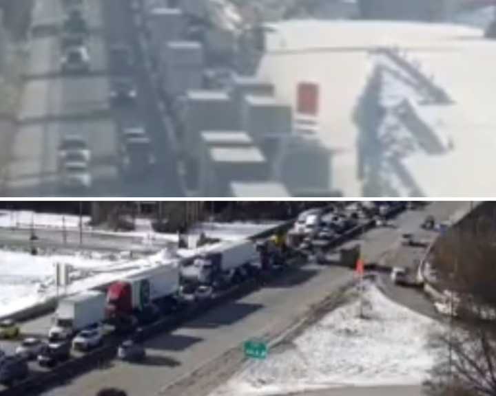 The scene of the delays on I-83 in Harrisburg.