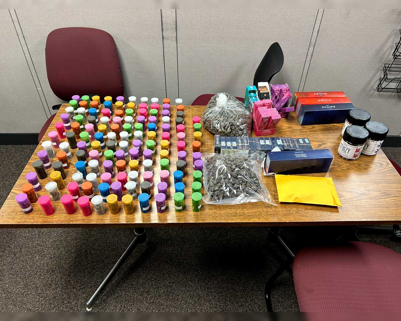 The seized marijuana products 