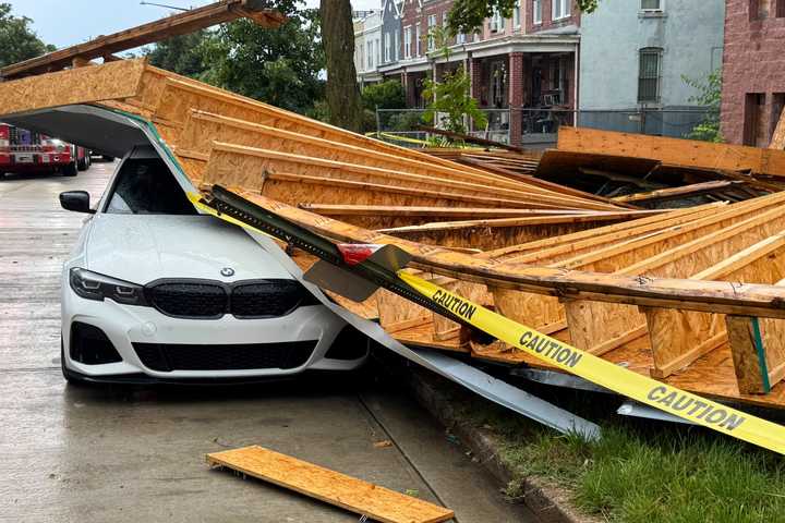 Roof Collapses At DMV Row Home Under Renovation, Car Crushed: Officials (PHOTOS)