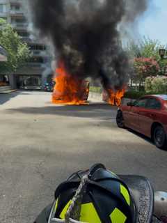 Amazon Van Goes Up In Flames On Roadway In DMV; No Packages Damaged, Officials Say