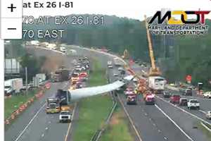 Wind Turbine Blade Falls Off Truck, Blocks I-70 In Hagerstown: Traffic Nightmare Ensues