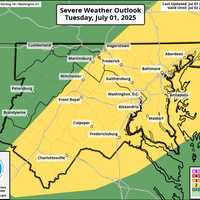 <p>The Severe Weather Outlook on July 1.</p>