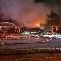 <p>The scene of the Rosedale home explosion.</p>