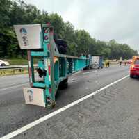Overturned Tractor-Trailer Snarls I-270 Traffic During Maryland Commute (PHOTOS)