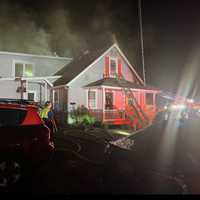 <p>The car smashed into the Montgomery County home early on Friday morning.</p>