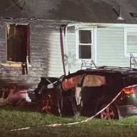 <p>The car smashed into the Montgomery County home early on Friday morning.</p>