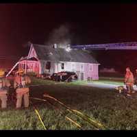 <p>The car smashed into the Montgomery County home early on Friday morning.</p>