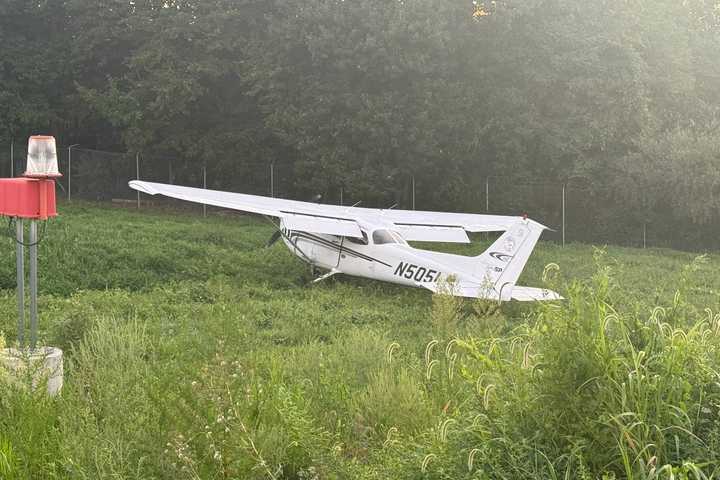 Small Plane Overshoots Runway, Skids Into Grass At Montgomery County Airpark