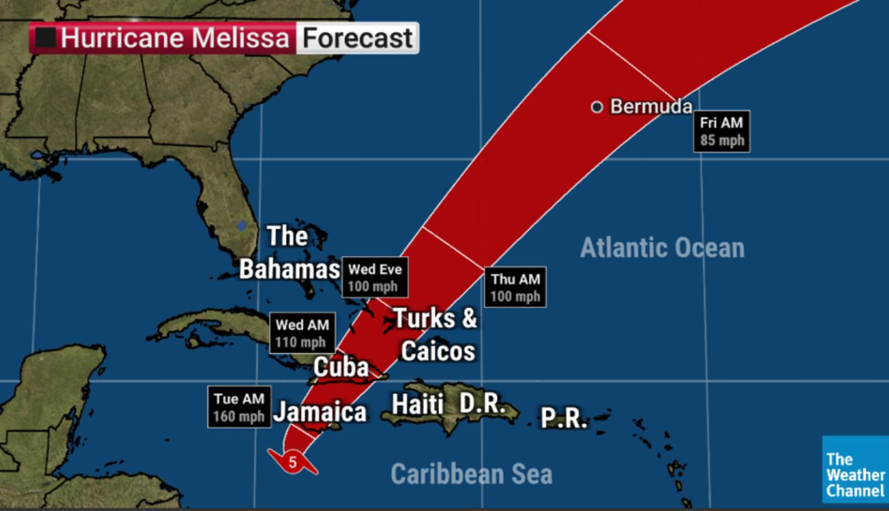 Melissa is expected to make landfall on Tuesday morning, Oct. 28 in Jamaica, as the strongest storm the island's ever seen, says Weather Channel's Science Editor-in-Chief, Dr. Matt Sitkowski.
 
Melissa is expected to make landfall on Tuesday morning, Oct. 28 in Jamaica, as the strongest storm the island's ever seen, says Weather Channel's Science Editor-in-Chief, Dr. Matt Sitkowski.
