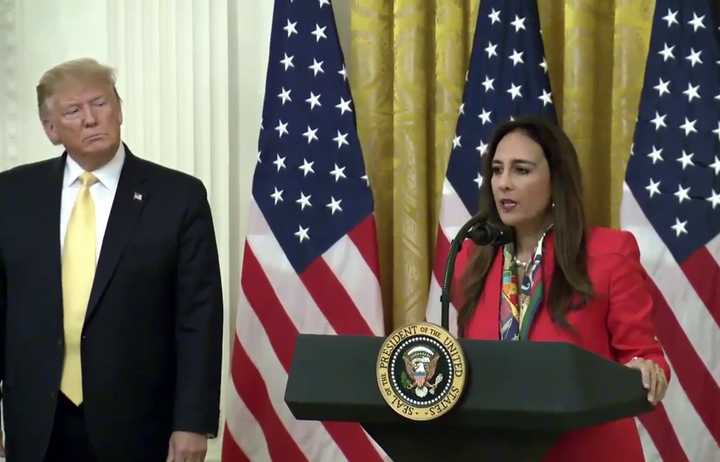 Harmeet K. Dhillon with Trump in 2019.