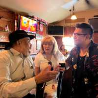 <p>Pruden, Clement, and Kenny Lo at The Cottage Bar.</p>