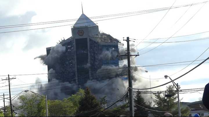 The Sheraton Crossroads has come down.