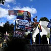 Too Far? (POLL): Paramus Neighbors Face Off Over Harris, Trump With Flags