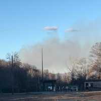 <p>Smoke from the Pompton Lakes wildfire.</p>