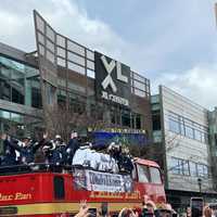 <p>The UConn men's basketball team during a national championship parade in Hartford, CT, on April 13, 2024.
  
</p>
