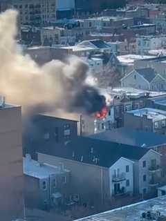 Multi-Alarm Fire Erupts At Guttenberg Home, Smoke Fills Sky (VIDEO)