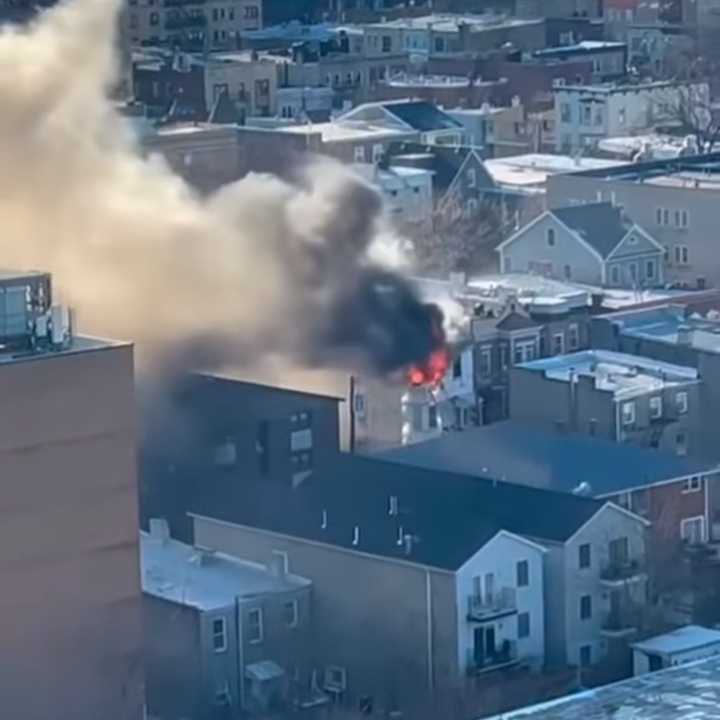 A fire tears through a home in Guttenberg.