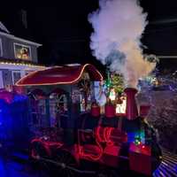 <p>There's even a train that visitors to Santa's Runway can check out. </p>