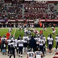 <p>The UConn Huskies and UMass Minutemen play a college football game on November 30, 2024.</p>