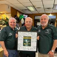 <p>Jerry Jr., Anthony (Butch), and Charles (Chuck) Lanzerotti, owners of Lyndhurst Pastry Shop.</p>